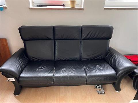 Sofa, 3-sitzer, Leder schwarz